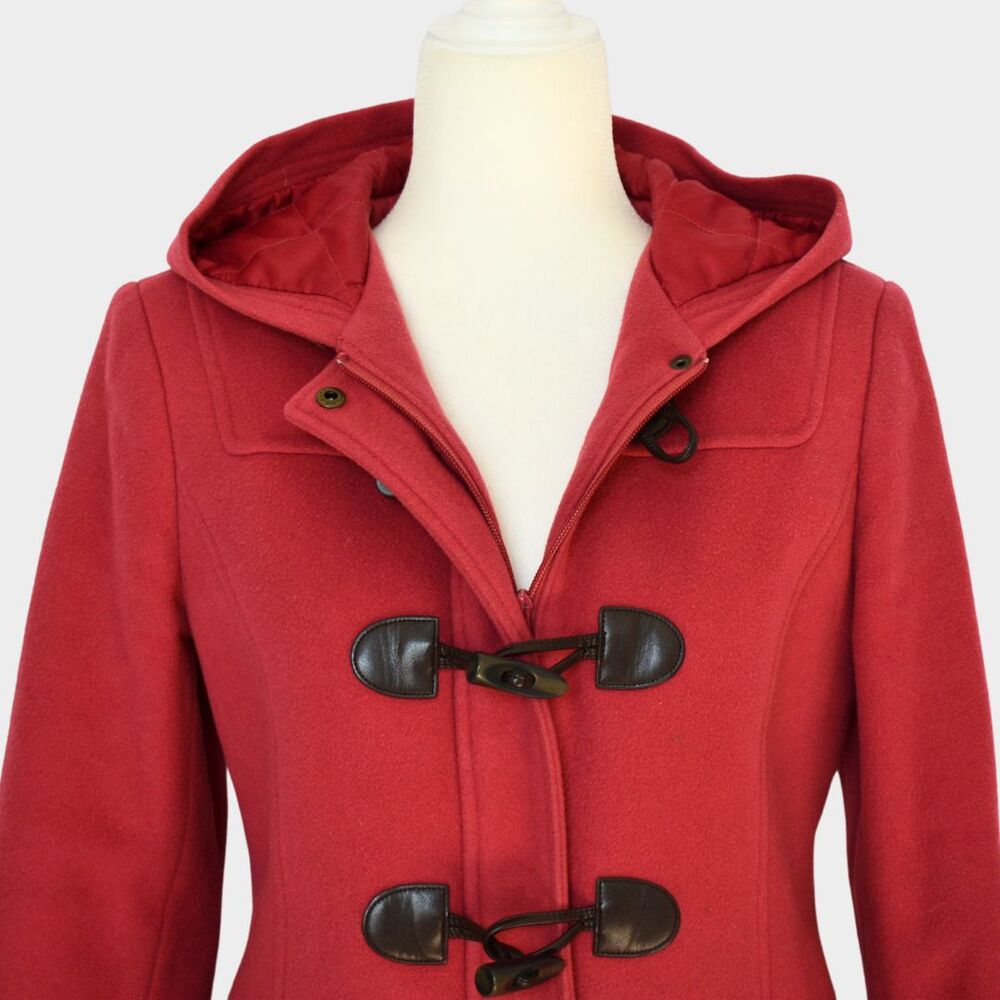 L.L. Bean Women's Classic Lambswool Duffel Coat Coral Size 4P - Picture 5 of 8